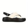 New Summer Casual Sandals for Women with Thick Soles, Featuring Cross Straps And a Bubble Bread Design, Perfect for The Beach in 2024