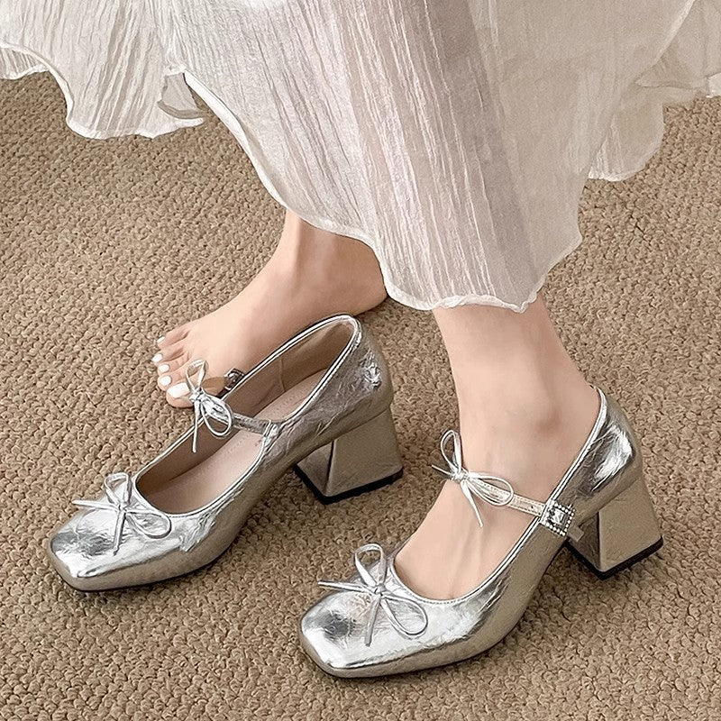 French Style Chunky High Heel Shallow Mouth Single ShoesWomen 2025 Spring and Autumn New Retro Fairy Style with Skirts Mary Jane Small Cover Shoes, Dress Shoes for Women, Wide Fit Womens Shoes, Wide Width Shoes for Women, High Heels for Women, Low Heel Sh