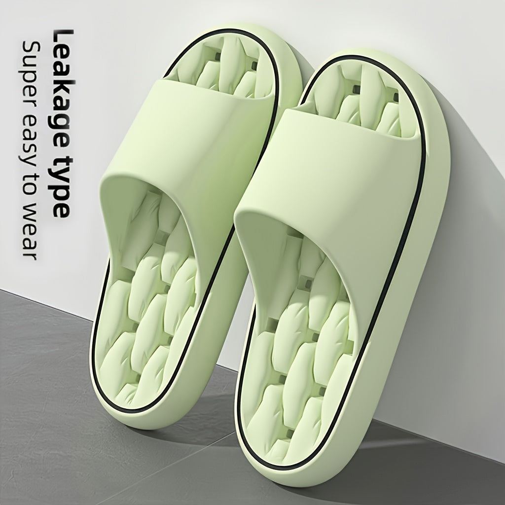 Solid Color 1pc Lady's Minimalist Home-style Slippers with Holes, Comfortable All Year Round EVA Material Home Slipper, Holiday Gift