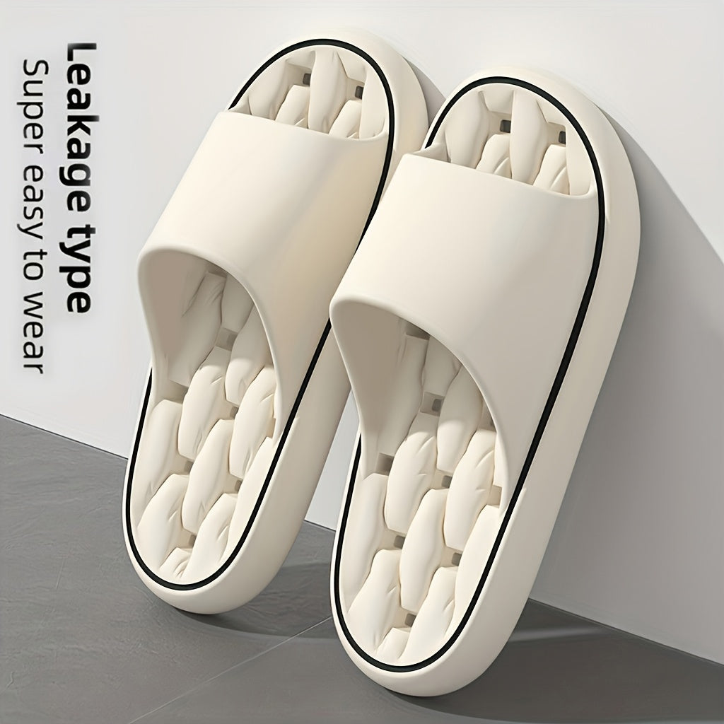 Solid Color 1pc Lady's Minimalist Home-style Slippers with Holes, Comfortable All Year Round EVA Material Home Slipper, Holiday Gift