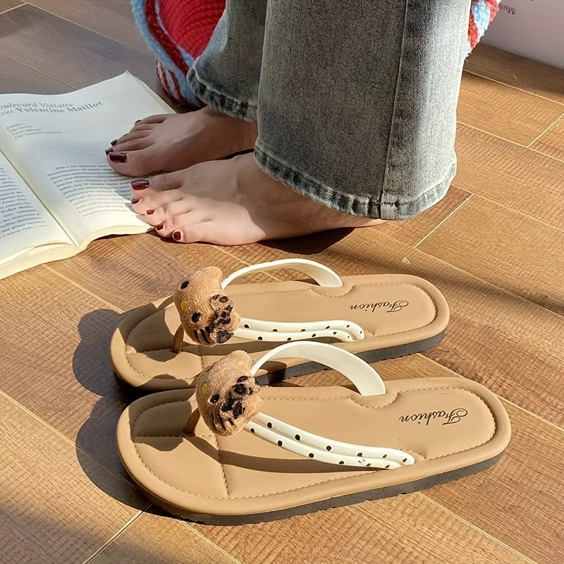 Sanrio Hello Kitty Black Flip-flops Slippers Cartoon Cute Fashion Flip-flops For Women To Wear Outside Summer New Travel Vacation Daily Versatile Flip-flops Soft Bottom Beach Flat Slippers Casual Sandals