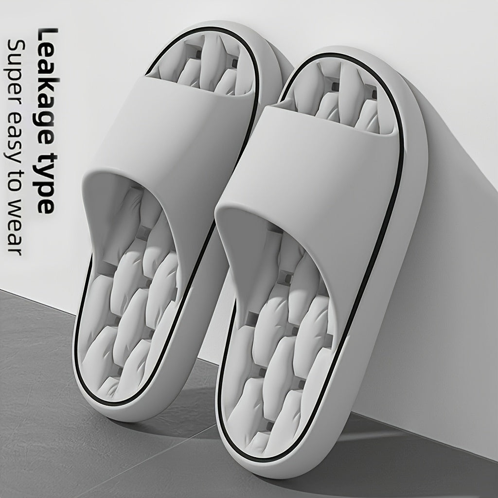 Solid Color 1pc Lady's Minimalist Home-style Slippers with Holes, Comfortable All Year Round EVA Material Home Slipper, Holiday Gift