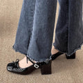 French Style Chunky High Heel Shallow Mouth Single ShoesWomen 2025 Spring and Autumn New Retro Fairy Style with Skirts Mary Jane Small Cover Shoes, Dress Shoes for Women, Wide Fit Womens Shoes, Wide Width Shoes for Women, High Heels for Women, Low Heel Sh