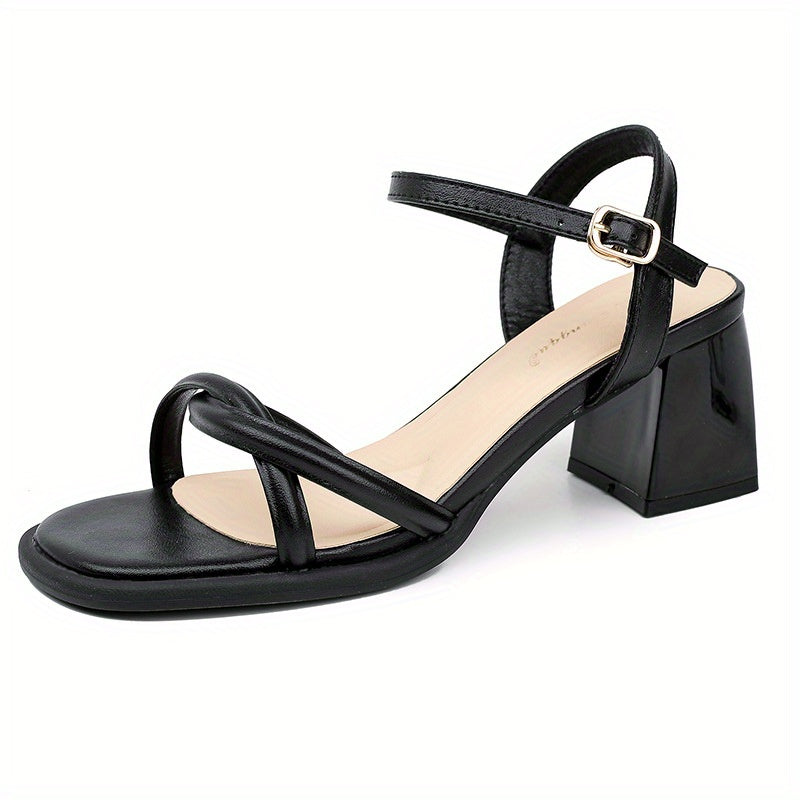 Women's Elegant Lace-Up Cross Strap Sandals - Chunky Heel for Stability, Beige\u002F\u002FWhite\u002F, Open-Toe Party & Everyday Shoes with Cushioned Insole - Formal & Casual Outfits