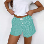 2026 Retro Plaid Collection: Chic High-Rise Wide-Leg Shorts - Effortless Summer Comfort for Women