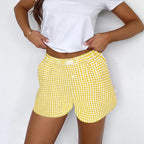 2026 Retro Plaid Collection: Chic High-Rise Wide-Leg Shorts - Effortless Summer Comfort for Women
