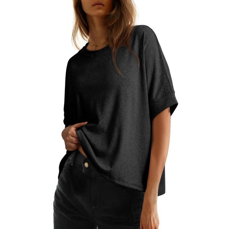 Women's Plus Size Oversized T-Shirt - Casual Loose Fit Short Sleeve Crewneck Top