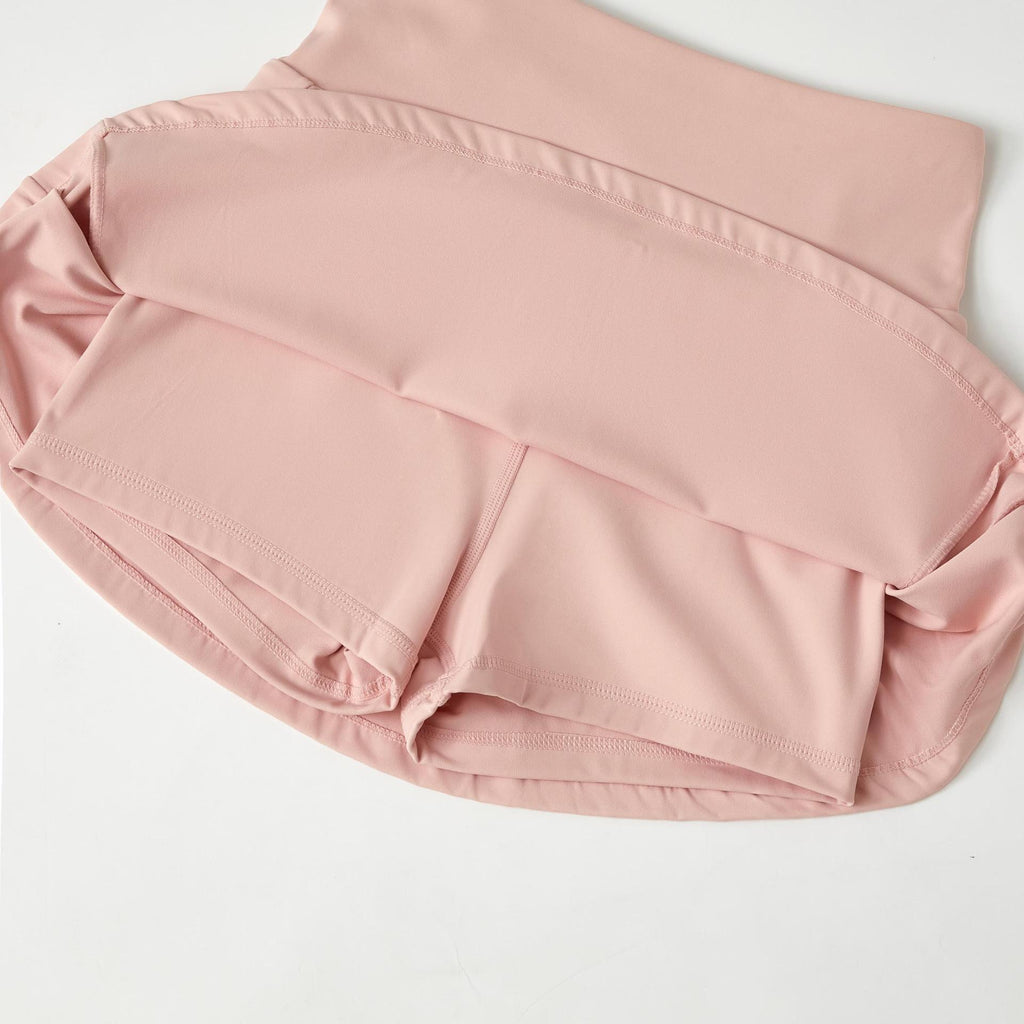 Chic Tennis Core A-Line Skort: High-Rise Breathable Workout Skirt - Perfect for Running, Yoga & Pickleball - 2026 Summer Collection