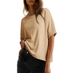 Women's Plus Size Oversized T-Shirt - Casual Loose Fit Short Sleeve Crewneck Top