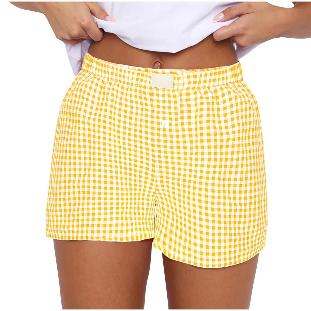 2026 Retro Plaid Collection: Chic High-Rise Wide-Leg Shorts - Effortless Summer Comfort for Women