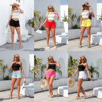 2026 Hot Sale: Women's High-Waist Distressed Denim Shorts - Washed Stretch Jean Shorts for Summer