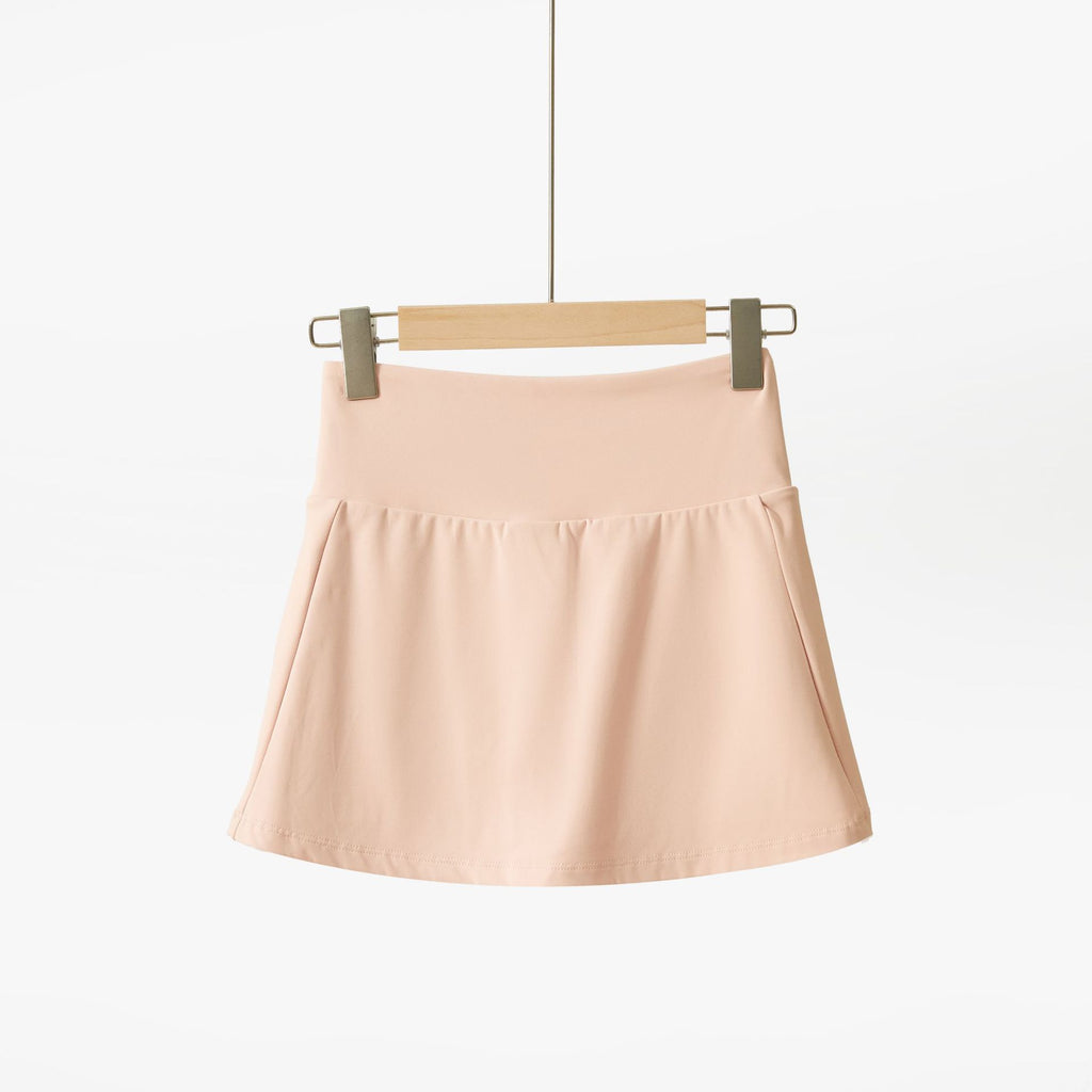 Chic Tennis Core A-Line Skort: High-Rise Breathable Workout Skirt - Perfect for Running, Yoga & Pickleball - 2026 Summer Collection