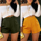 Effortless Chic: High-Waist Pleated Shorts - Loose Straight Wide-Leg Casual Wear for Summer