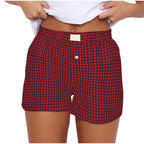 2026 Retro Plaid Collection: Chic High-Rise Wide-Leg Shorts - Effortless Summer Comfort for Women