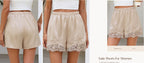 Women's Satin Lace Trim Shorts: Cute Y2K Summer Lounge Bottoms with Pockets & Elastic Waist - Casual Loose Sleep Shorts