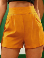 Effortless Chic: High-Waist Pleated Shorts - Loose Straight Wide-Leg Casual Wear for Summer