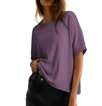 Women's Plus Size Oversized T-Shirt - Casual Loose Fit Short Sleeve Crewneck Top Secondary image