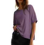 Women's Plus Size Oversized T-Shirt - Casual Loose Fit Short Sleeve Crewneck Top