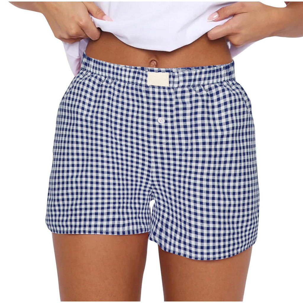 2026 Retro Plaid Collection: Chic High-Rise Wide-Leg Shorts - Effortless Summer Comfort for Women