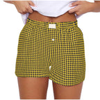 2026 Retro Plaid Collection: Chic High-Rise Wide-Leg Shorts - Effortless Summer Comfort for Women