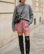 Women's Satin Lace Trim Shorts: Cute Y2K Summer Lounge Bottoms with Pockets & Elastic Waist - Casual Loose Sleep Shorts