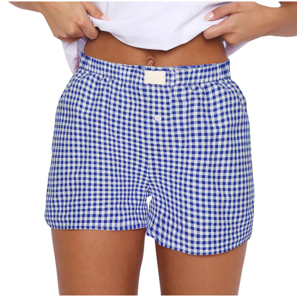 2026 Retro Plaid Collection: Chic High-Rise Wide-Leg Shorts - Effortless Summer Comfort for Women