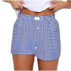 2026 Retro Plaid Collection: Chic High-Rise Wide-Leg Shorts - Effortless Summer Comfort for Women