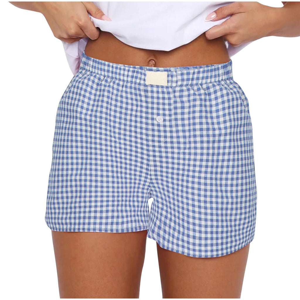 2026 Retro Plaid Collection: Chic High-Rise Wide-Leg Shorts - Effortless Summer Comfort for Women