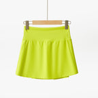 Chic Tennis Core A-Line Skort: High-Rise Breathable Workout Skirt - Perfect for Running, Yoga & Pickleball - 2026 Summer Collection