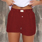 2026 Retro Plaid Collection: Chic High-Rise Wide-Leg Shorts - Effortless Summer Comfort for Women