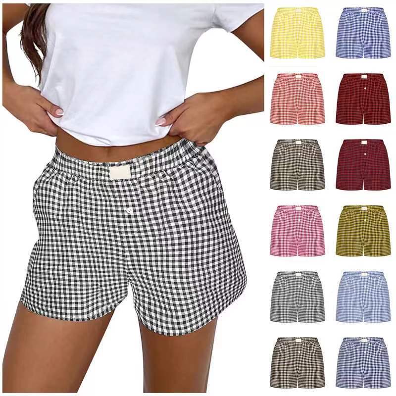 2026 Retro Plaid Collection: Chic High-Rise Wide-Leg Shorts - Effortless Summer Comfort for Women