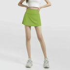 Chic Tennis Core A-Line Skort: High-Rise Breathable Workout Skirt - Perfect for Running, Yoga & Pickleball - 2026 Summer Collection