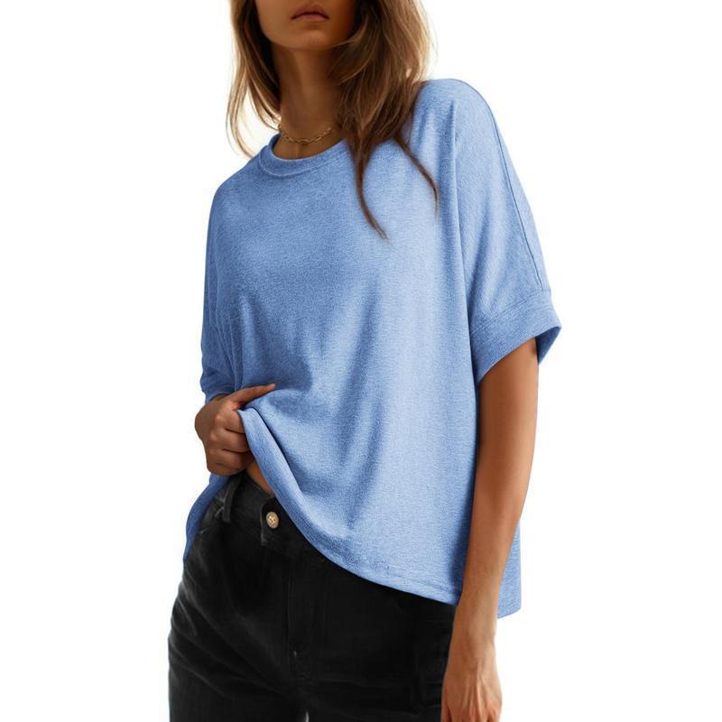 Women's Plus Size Oversized T-Shirt - Casual Loose Fit Short Sleeve Crewneck Top