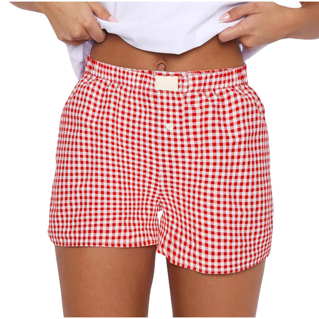 2026 Retro Plaid Collection: Chic High-Rise Wide-Leg Shorts - Effortless Summer Comfort for Women