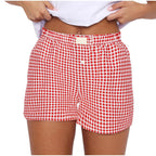 2026 Retro Plaid Collection: Chic High-Rise Wide-Leg Shorts - Effortless Summer Comfort for Women