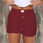 2026 Retro Plaid Collection: Chic High-Rise Wide-Leg Shorts - Effortless Summer Comfort for Women