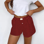 2026 Retro Plaid Collection: Chic High-Rise Wide-Leg Shorts - Effortless Summer Comfort for Women
