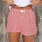 2026 Retro Plaid Collection: Chic High-Rise Wide-Leg Shorts - Effortless Summer Comfort for Women