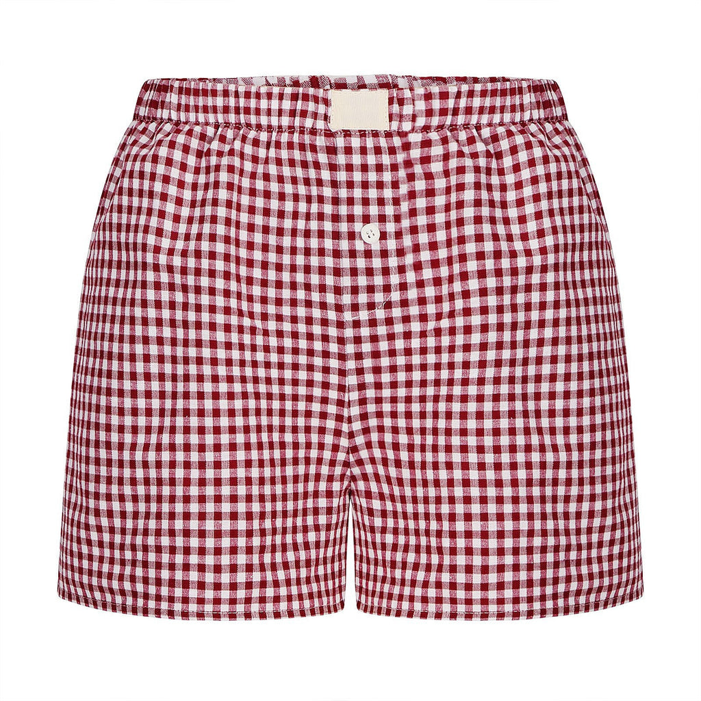 2026 Retro Plaid Collection: Chic High-Rise Wide-Leg Shorts - Effortless Summer Comfort for Women