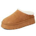 Women'S Winter Warm Faux Fur Snow Boots Fashion Platform Wedges Heel Slip-On Comfortable Anti-Slip Round Toe Fuzzy Booties, Classic Suede Winter Snow Slippers Boots Woman